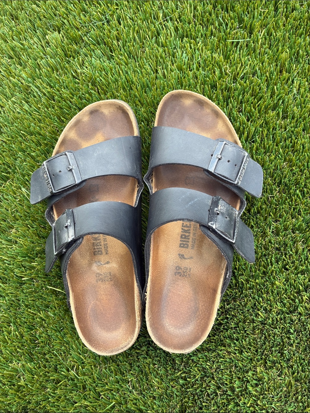 Birkenstock Black Two-Strap Slide Sandals - Picture 1 of 2